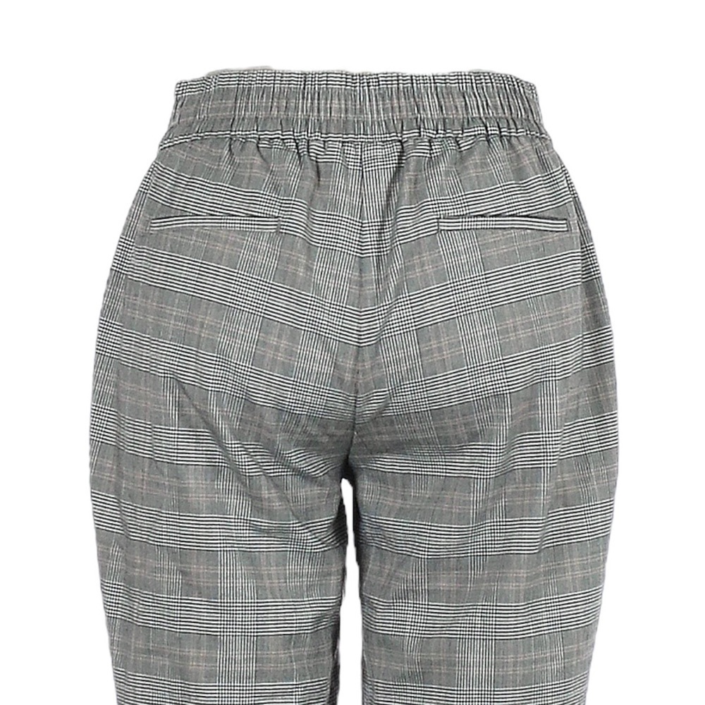 Nicole Miller New York Gray Plaid Pull On Comfy Crop Pants Size 10 - Picture 5 of 9